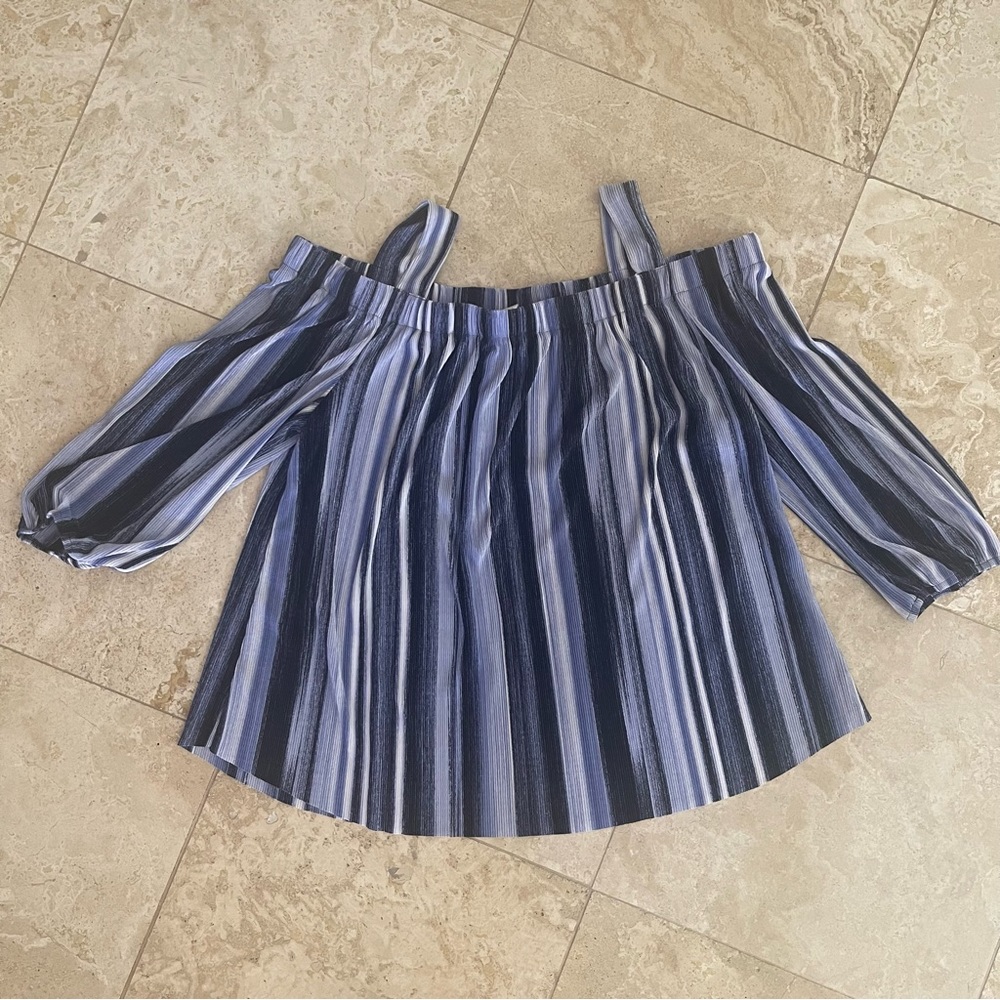 Jennie & Marlis Open Shoulder Ribbed All Occasion Blouse 2X